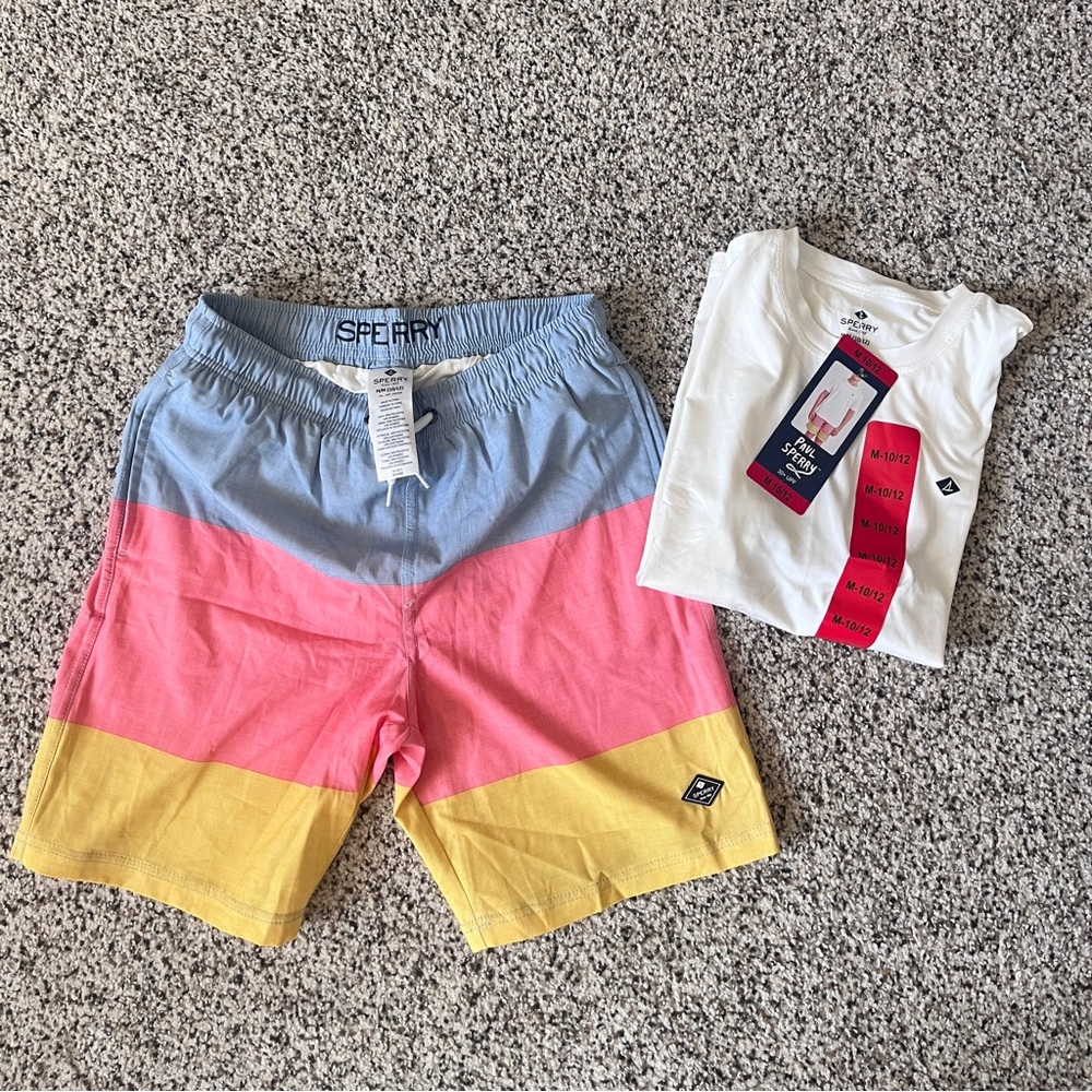NWT Sperry Youth 2-piece Swim Set Medium